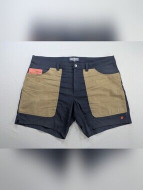 Amundsen 7 Inch Waxed Field Shorts - Men’s Size 2XL  Blue/Brown Contrast